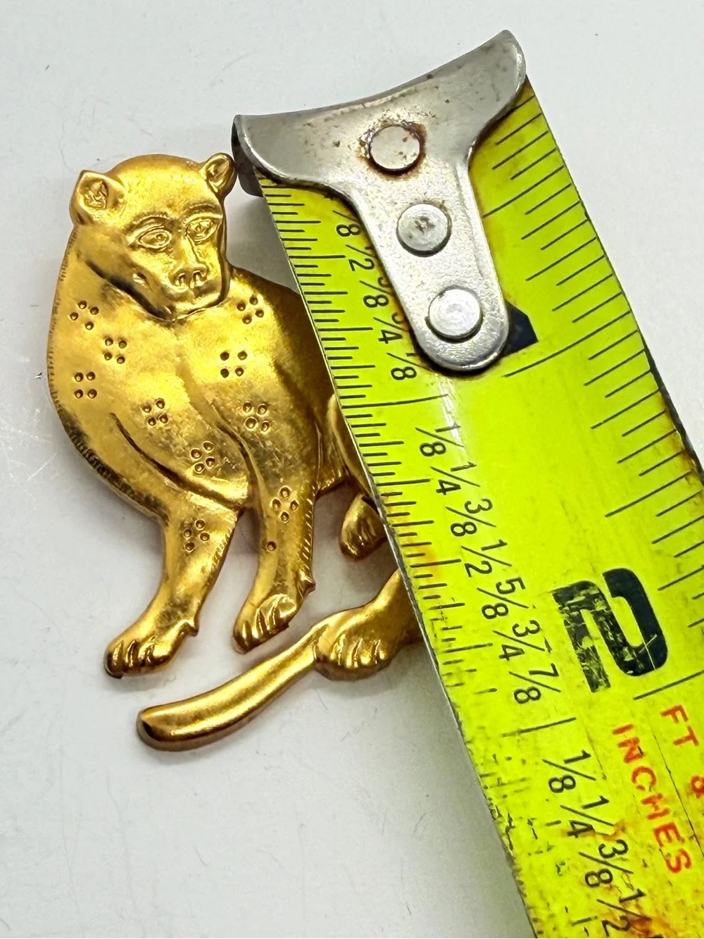 Vintage 1985 MMA Metropolitan Museum Of Art‎ Gold Tone Leopard Jaguar Brooch Pin